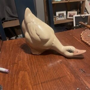 Vintage Ceramic Duck Figurines Glossy White Ducks Mid Century Japan